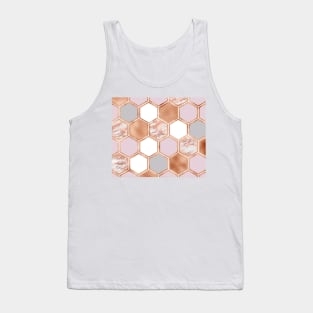 Mixed rose gold pinks and marble geometric Tank Top